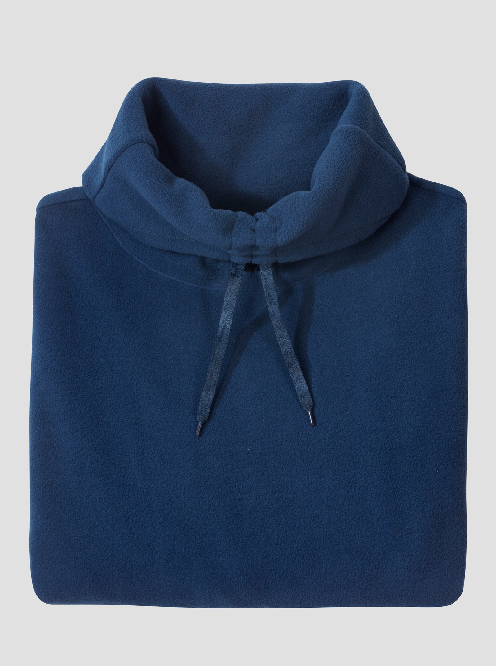 Fleeceshirt mit weitem Rollkragen - dunkelblau