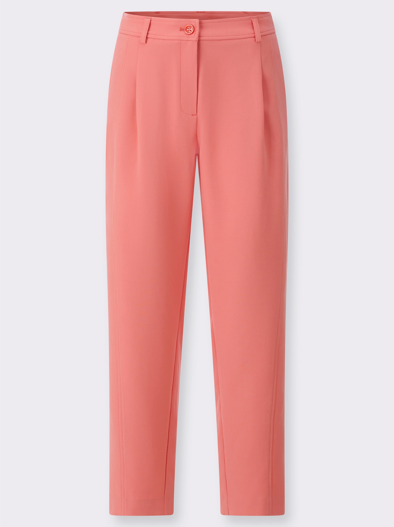 Hose mit Bundfalten - koralle