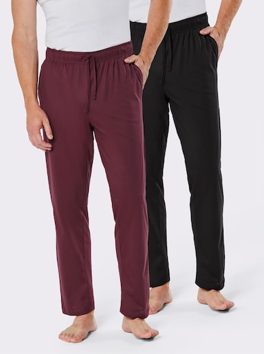 wäschepur men Hose lang - bordeaux + schwarz