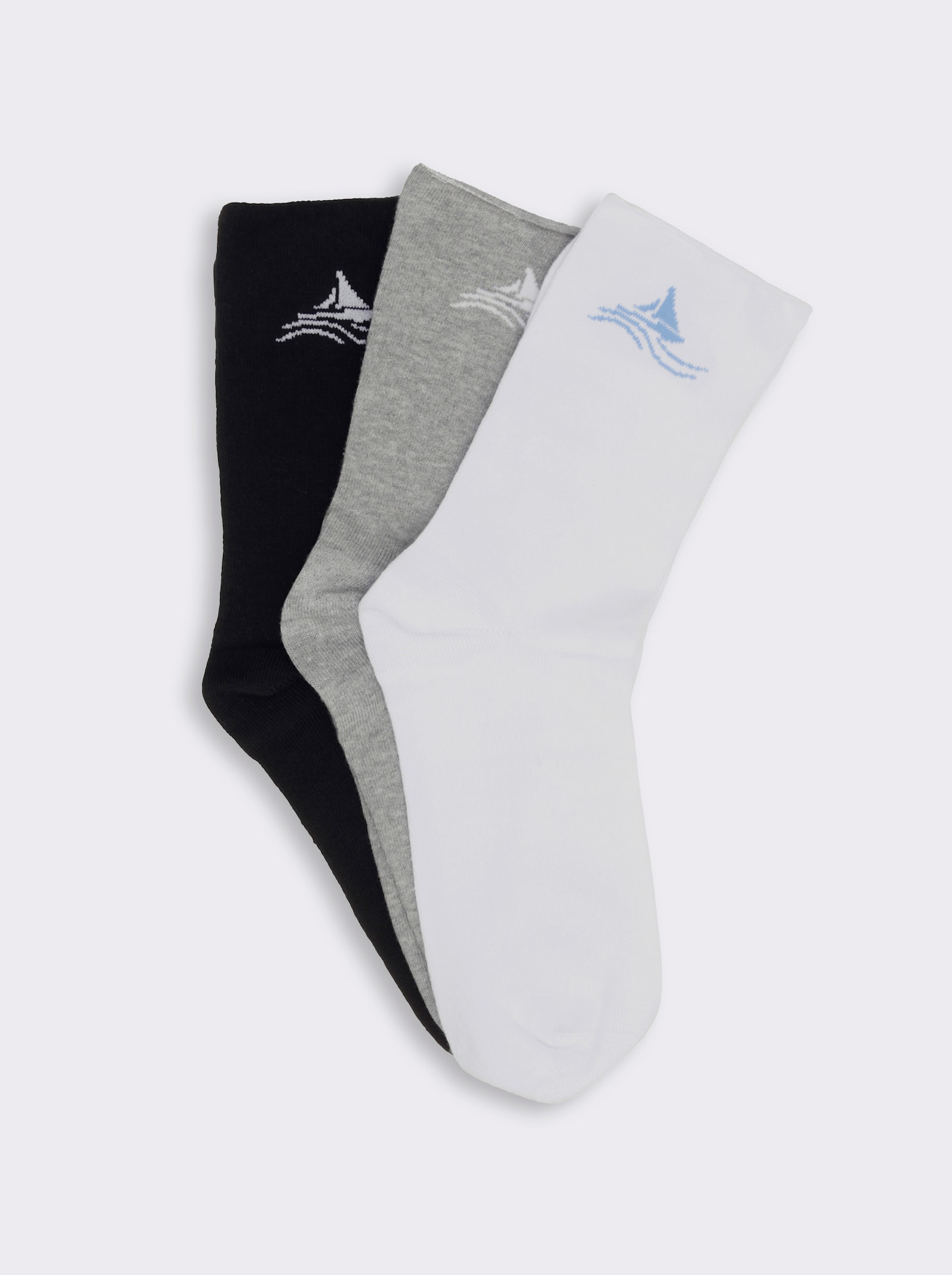 wäschepur Sokken - wit + zwart + steengrijs
