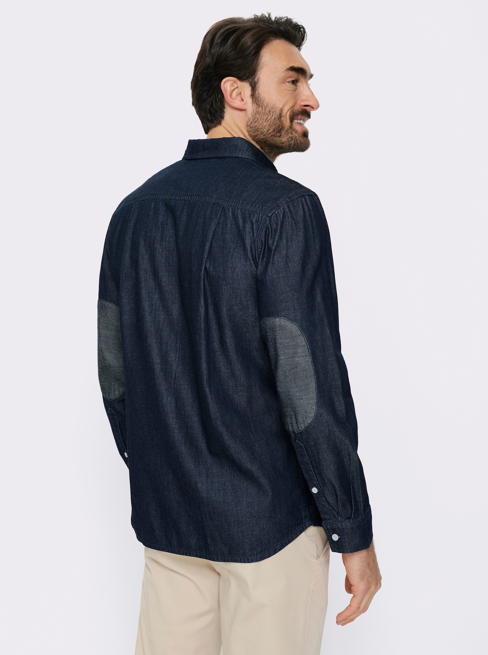 Catamaran Jeanshemd mit Ellenbogen-Patches - dark blue denim