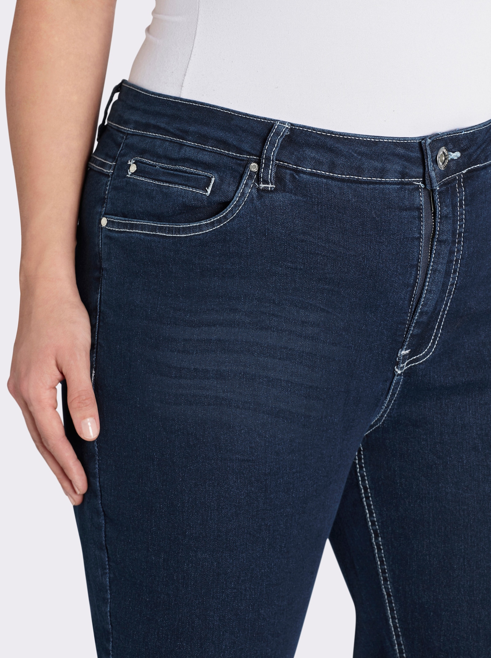 7/8-Jeans mit Stretch-Anteil - blue-stone-washed
