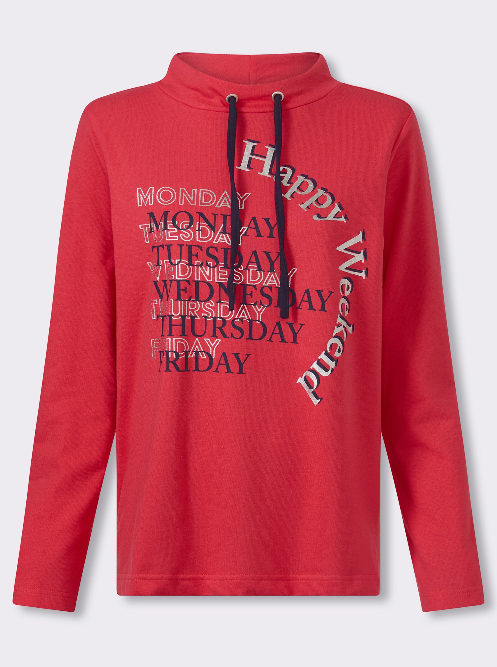 Sweatshirt mit halsfernem Stehkragen - hummer-marine-bedruckt