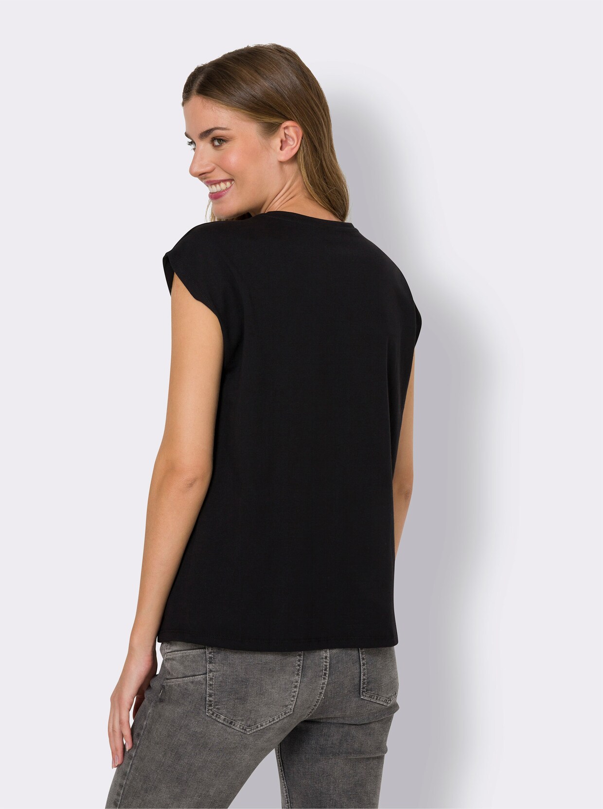 heine Shirt met V-hals - zwart