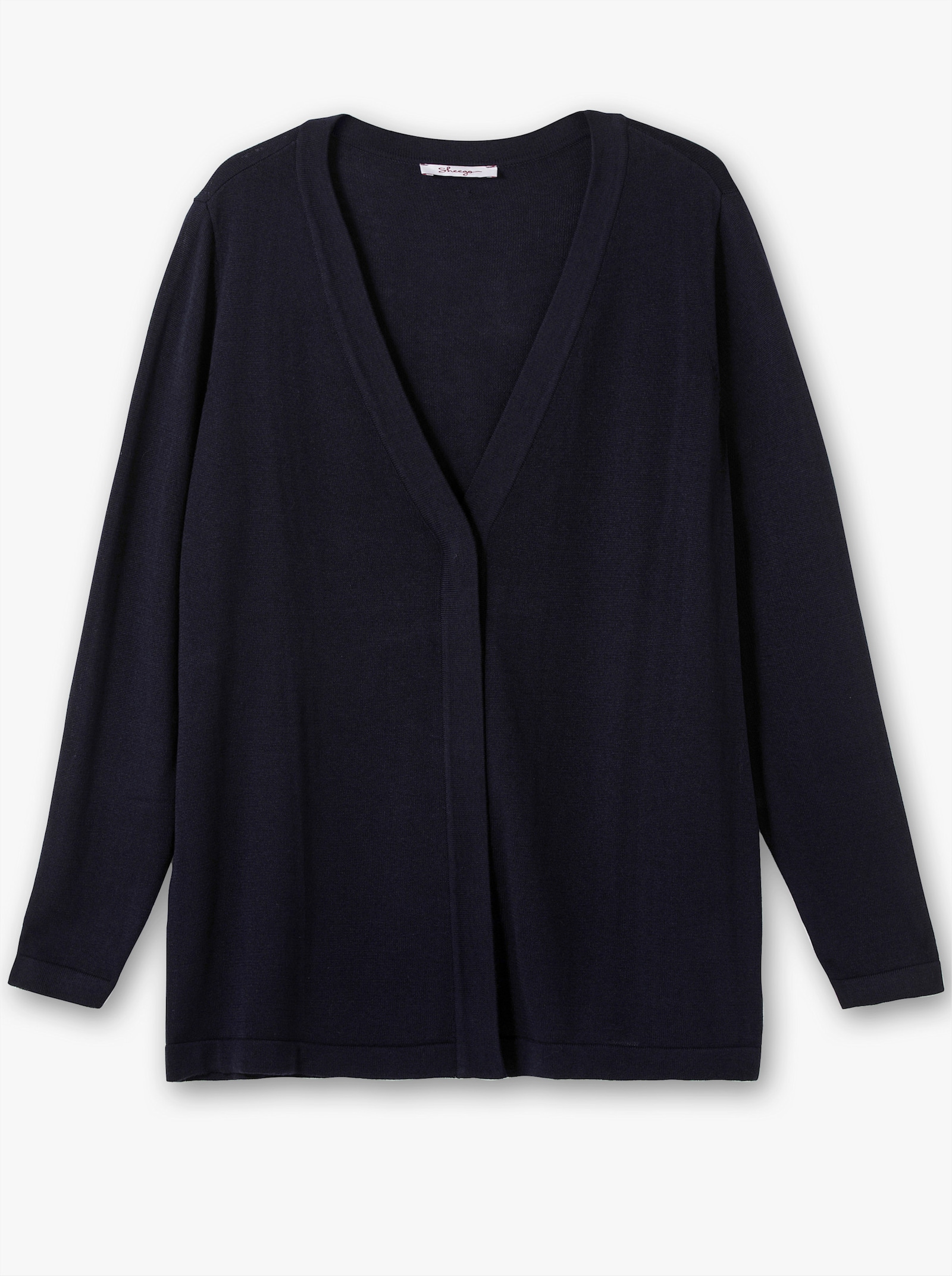 sheego Feinstrickjacke mit 1-Knopf-Verschluss - tiefblau