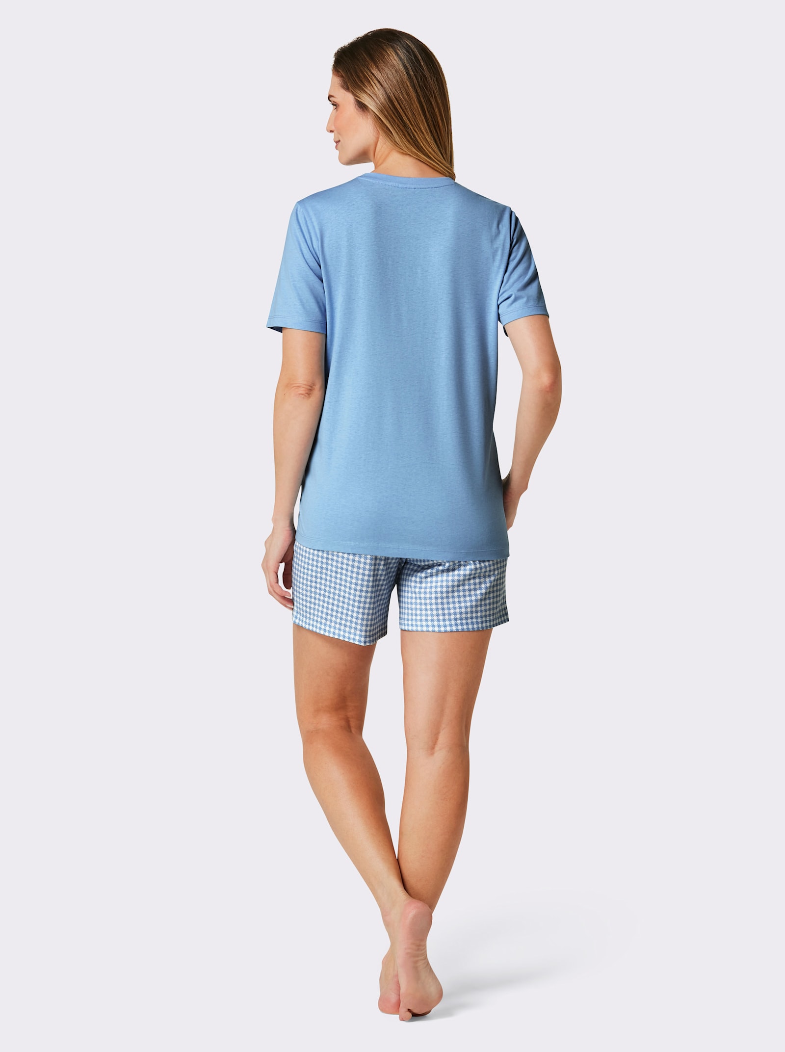 wäschepur Shortys - fuchsia-kariert + himmelblau-kariert