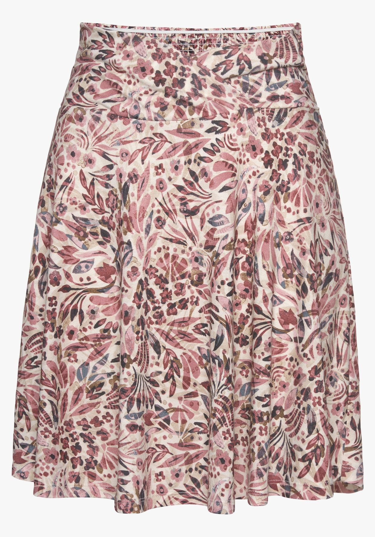 Vivance Jerseyrok - crème/mauve bedrukt
