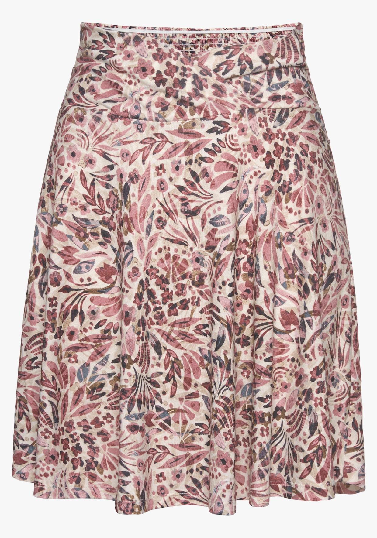 Vivance Rok van jersey - crème/mauve bedrukt