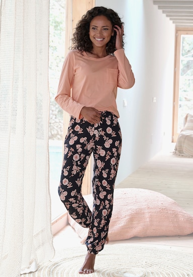 Vivance Dreams Pyjama - schwarz-gemustert