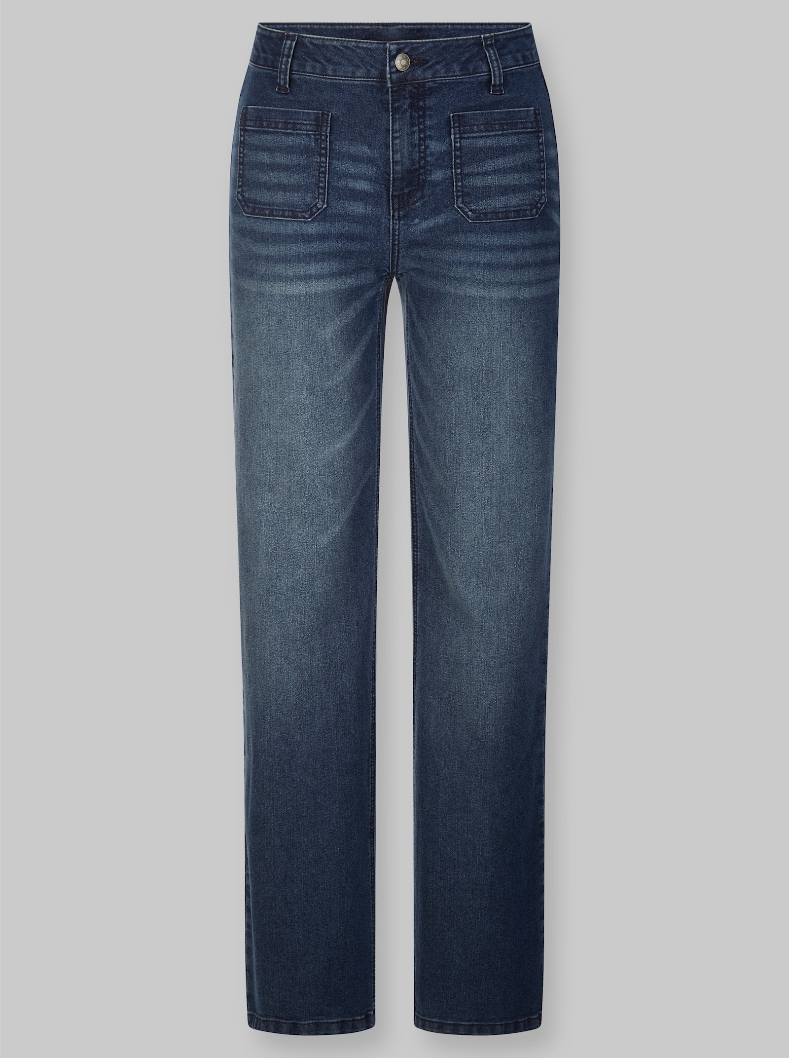 heine Bootcut-Jeans mit aufgesetzten Taschen - blue-stone-washed