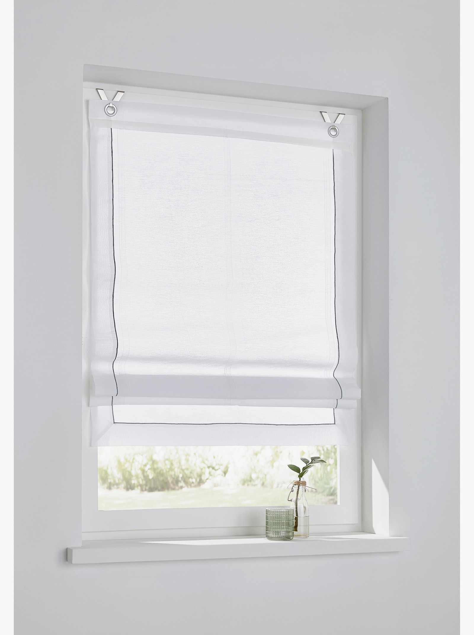 heine home Raffrollo - weiß-grau