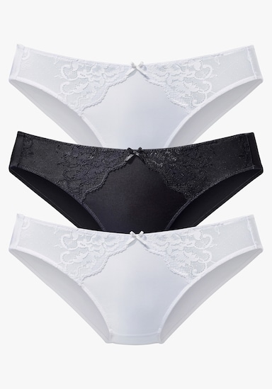 petite fleur by Lascana Slip - 2x wit + 1x zwart
