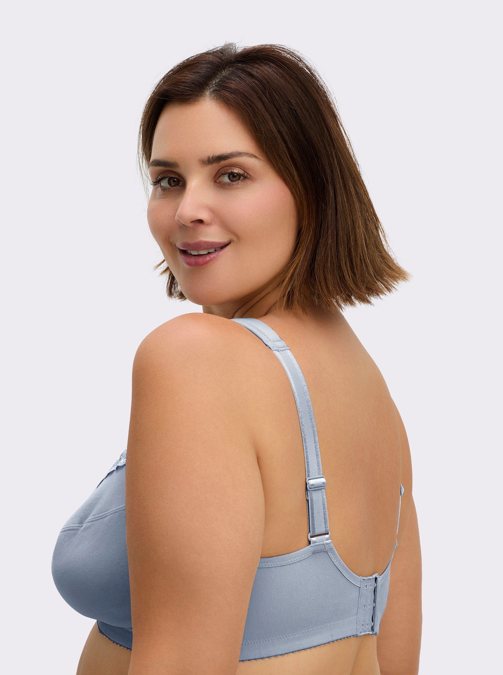 Miss Mary Entlastungs-BH ohne Bügel mit Spitzenstickerei - bleu