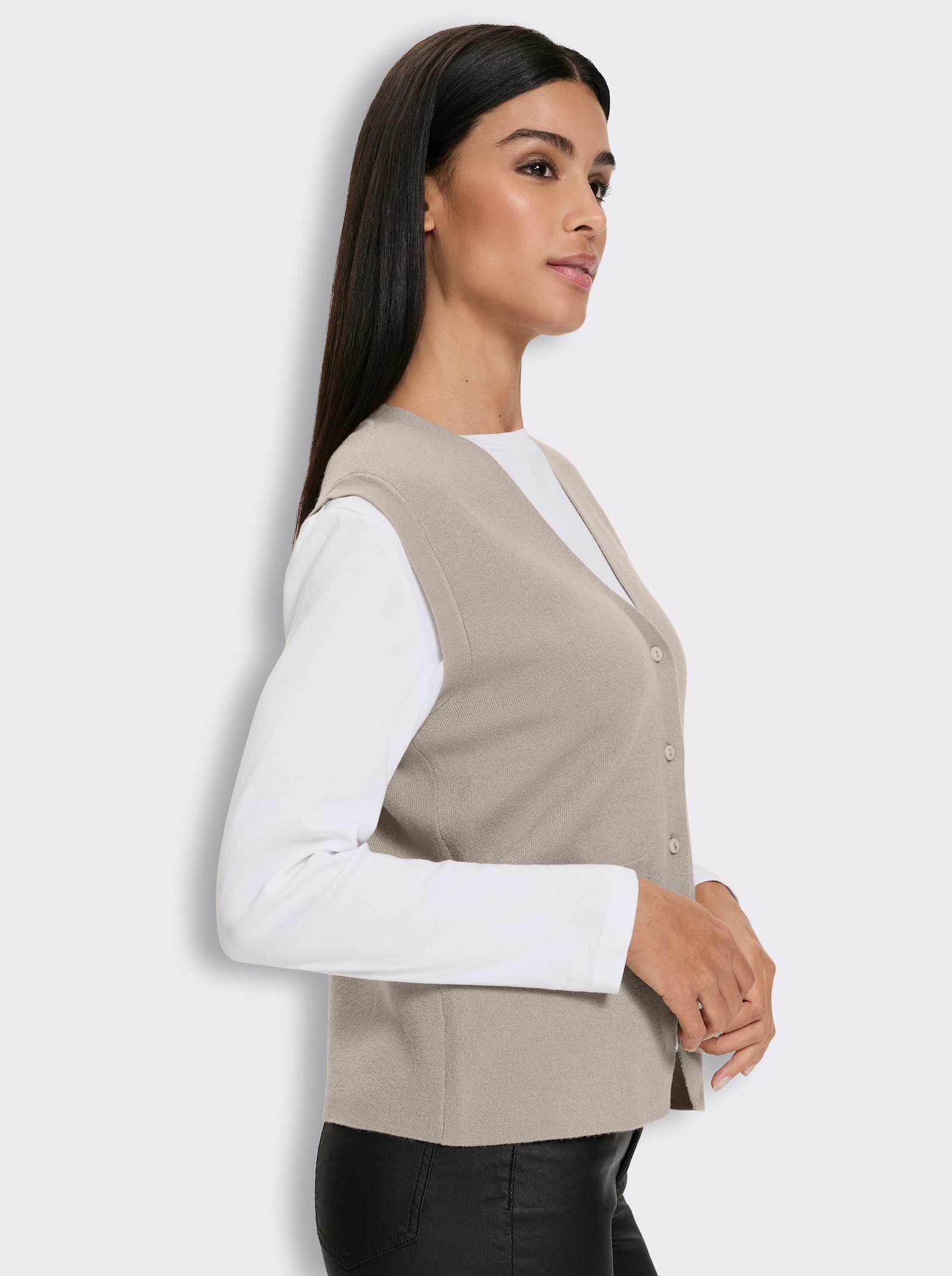 heine Strickweste mit imitierten Taschen - sesam