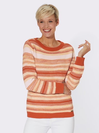 Gestreepte pullover - terra/apricot gestreept