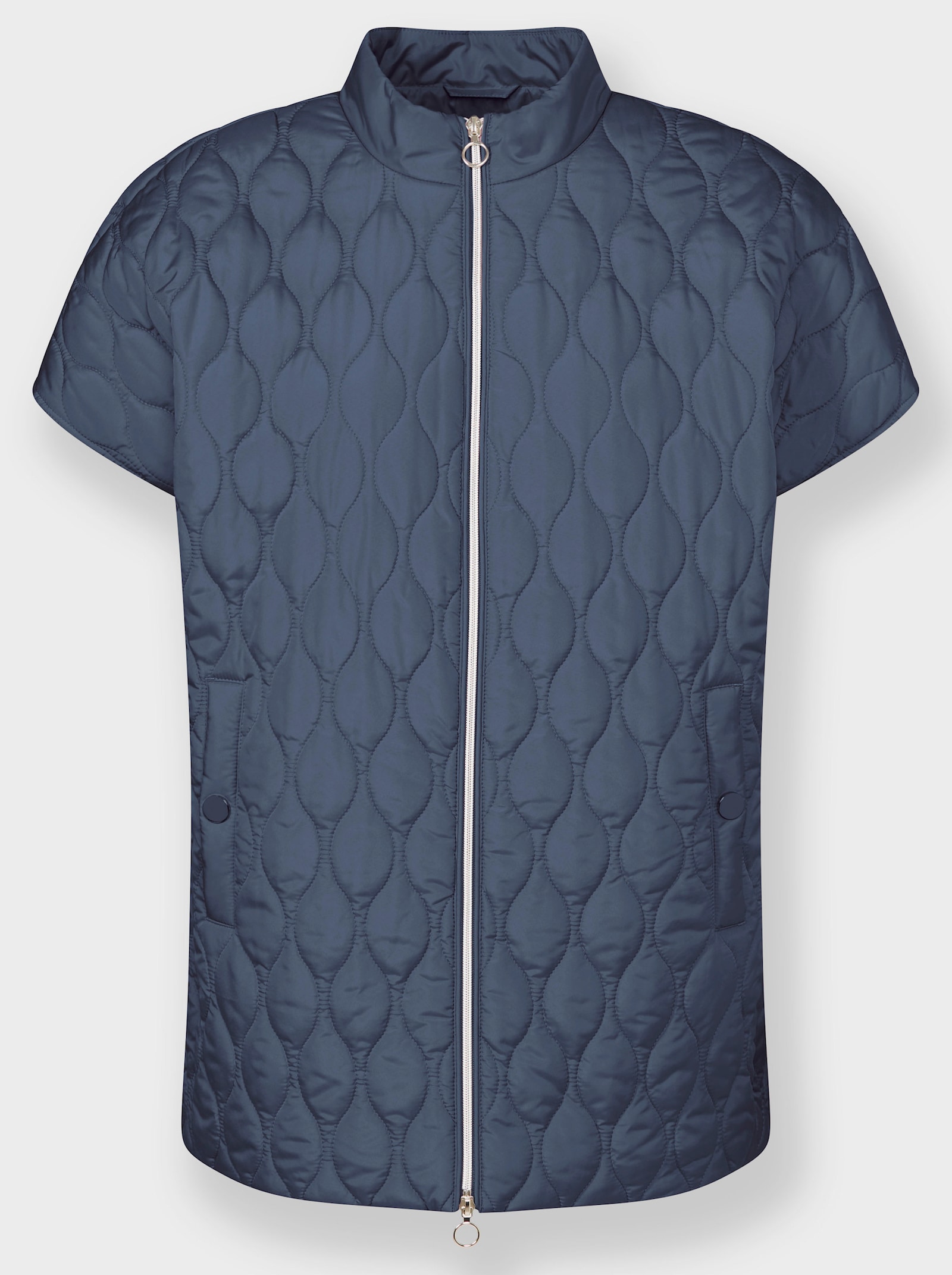 Bodywarmer met oversized snit - rookblauw