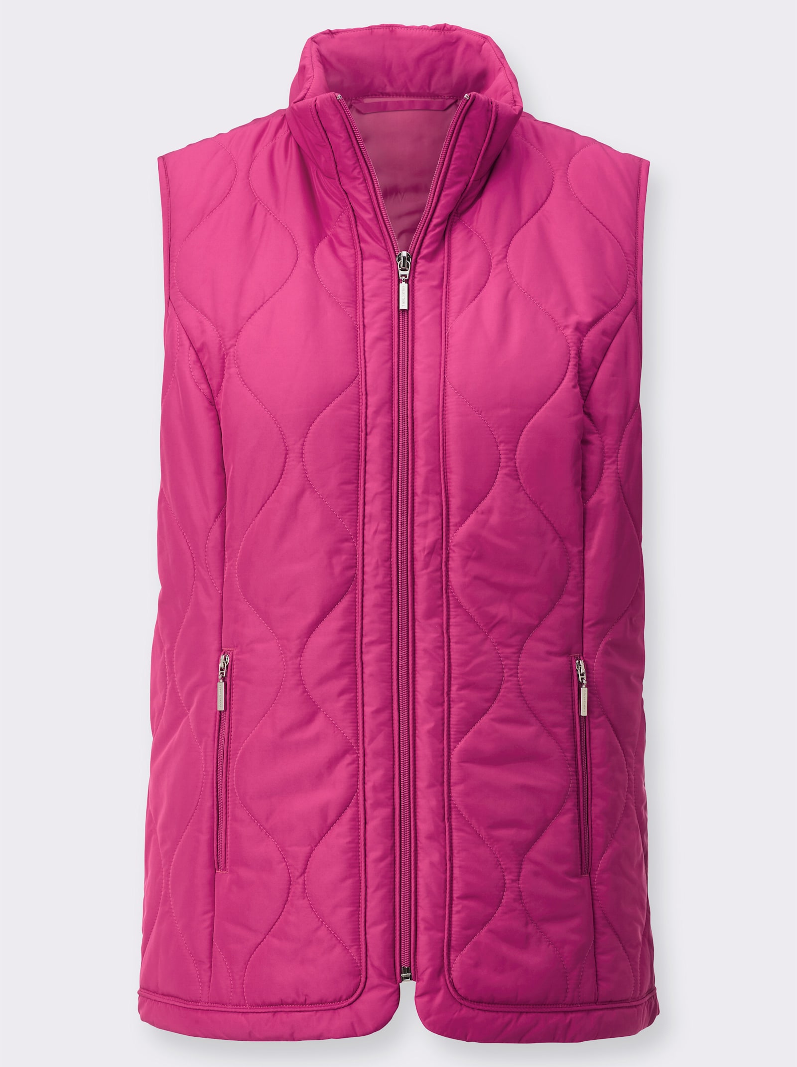 Steppweste im Wellenmuster - fuchsia