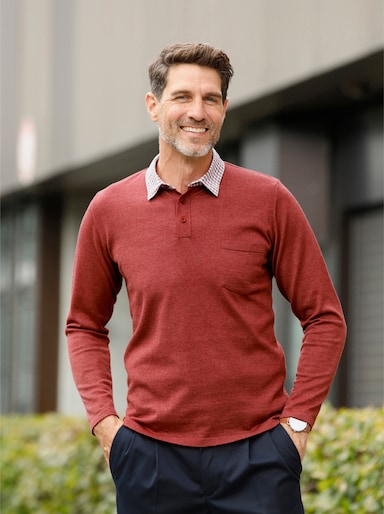 Marco Donati Strickpullover - dunkelrot-meliert