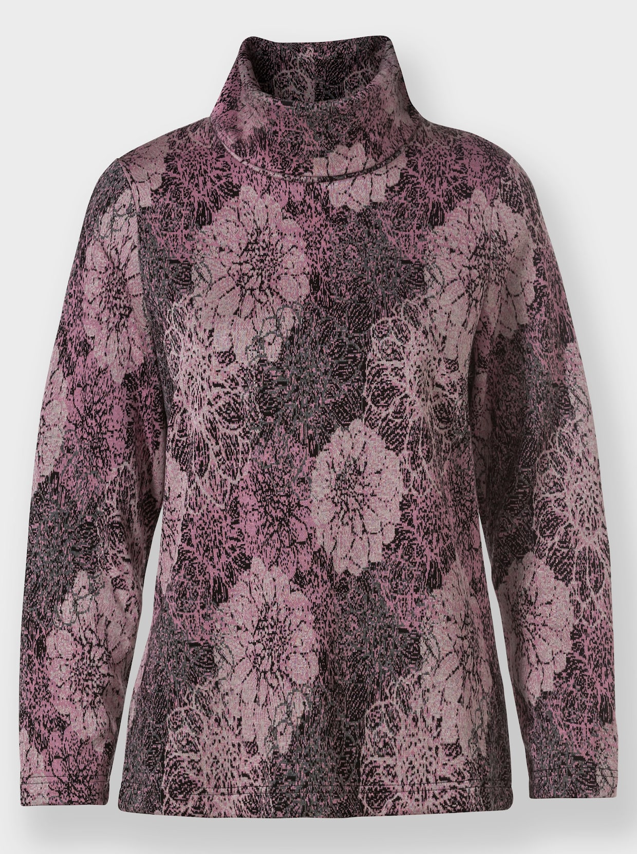 Pullover - roze/grijs gedessineerd