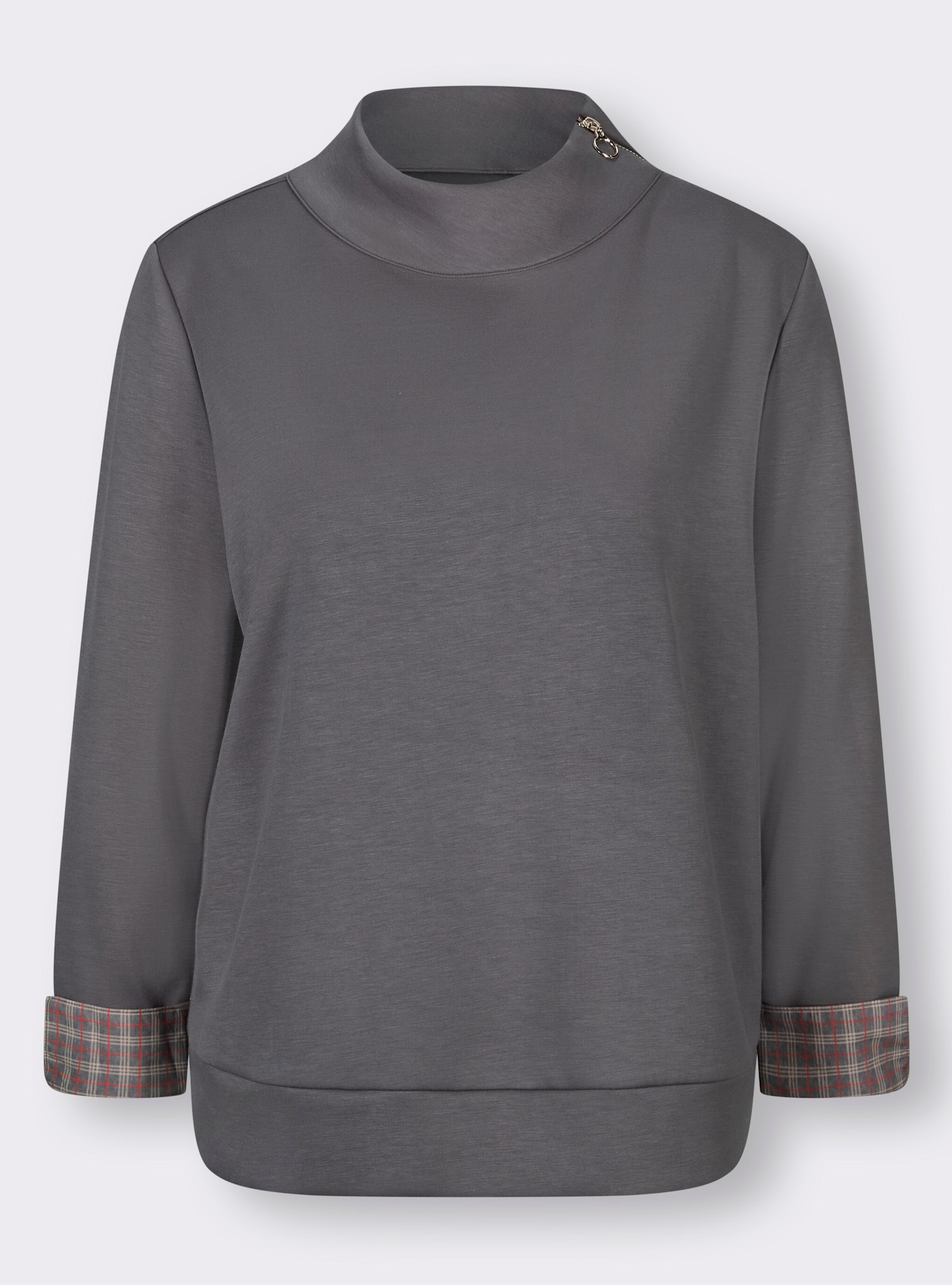 3/4-Arm-Shirt mit 50% Modal - anthrazit