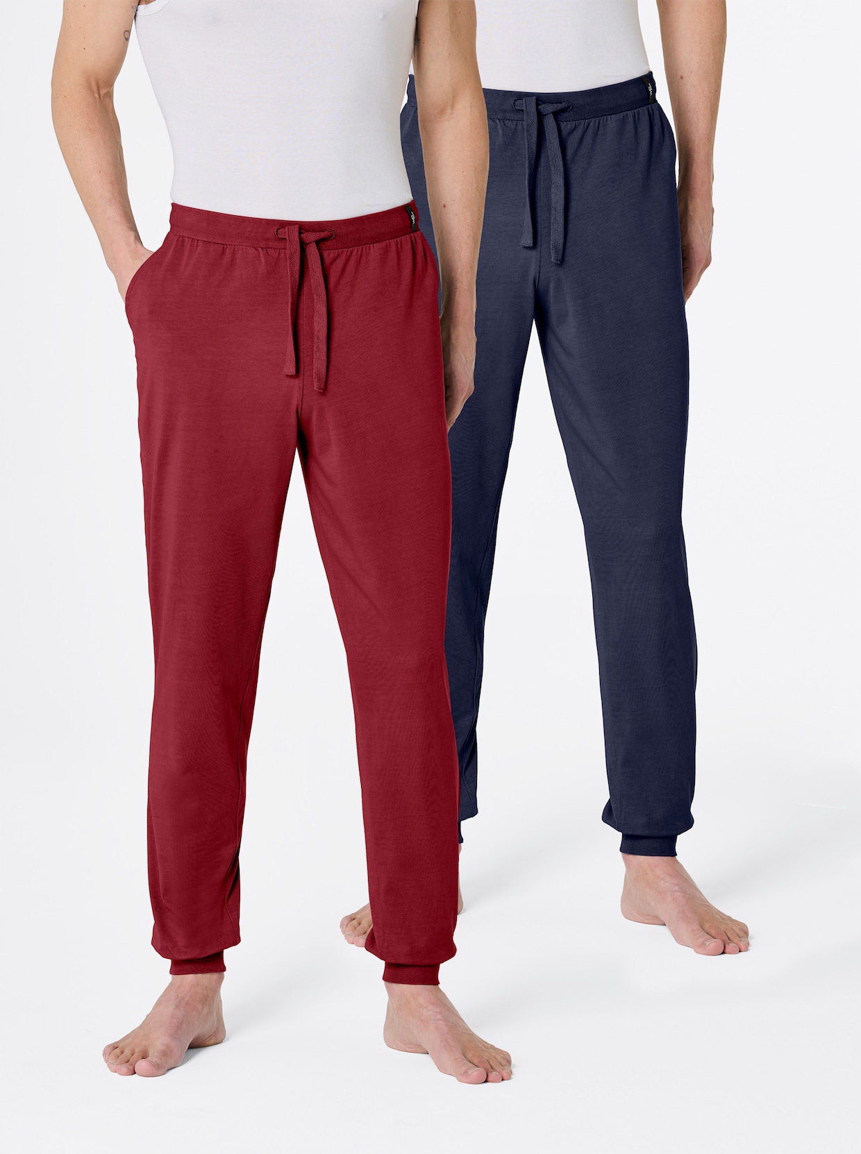 wäschepur men Lange broeken - marine/donkerrood