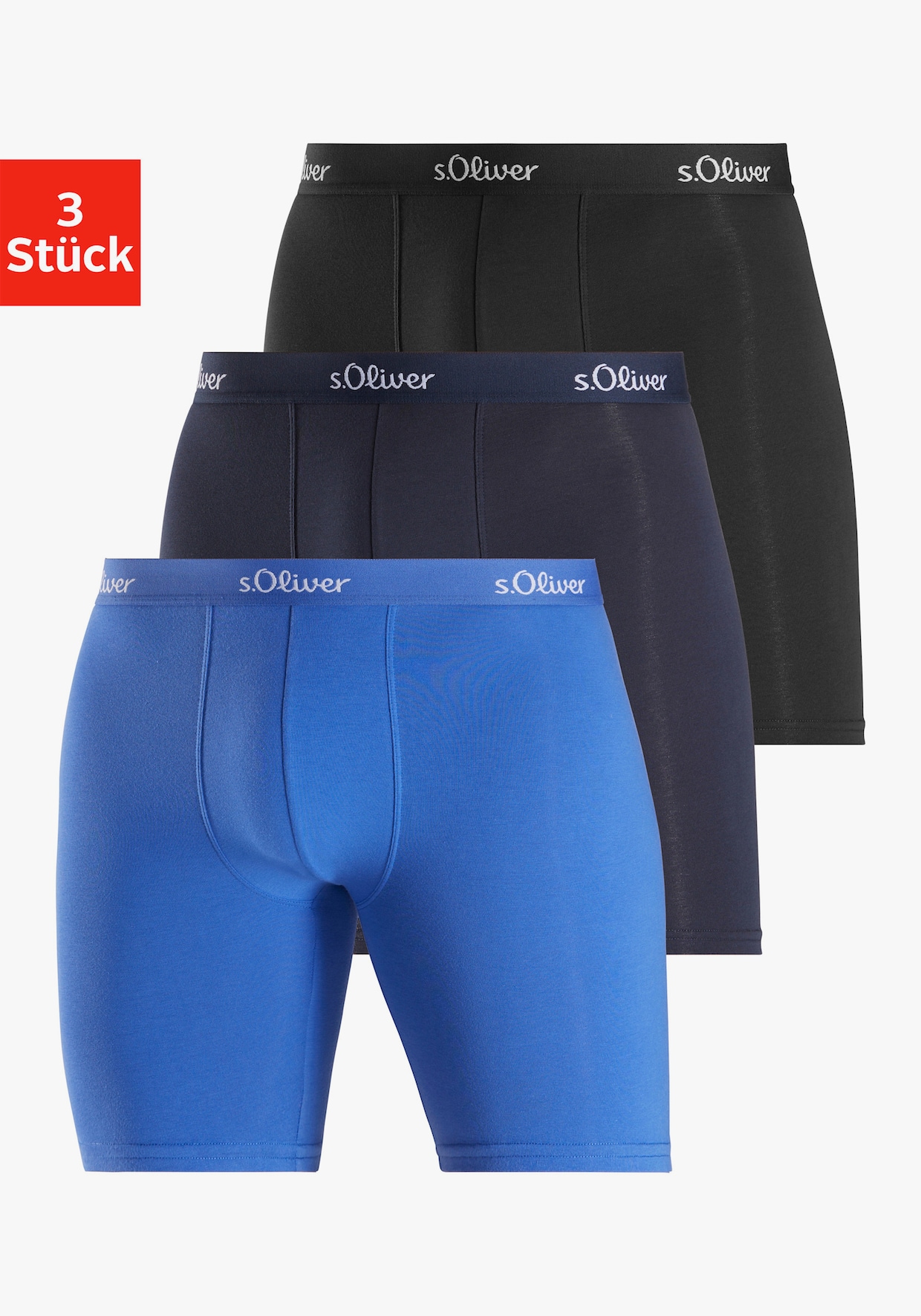 s.Oliver Langer Boxer - blau / navy / schwarz