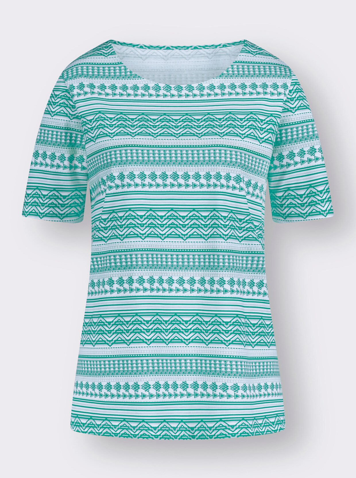 Tričko s krátkým rukávem - smaragdová-vzor