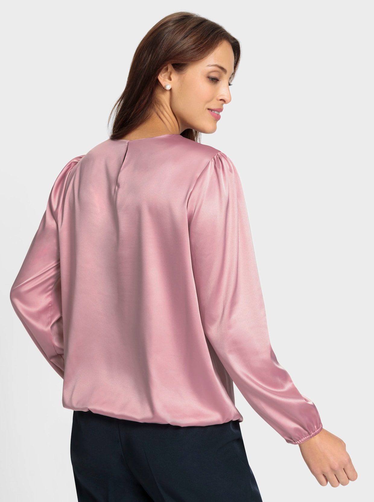 Satijnen blouse - hortensia