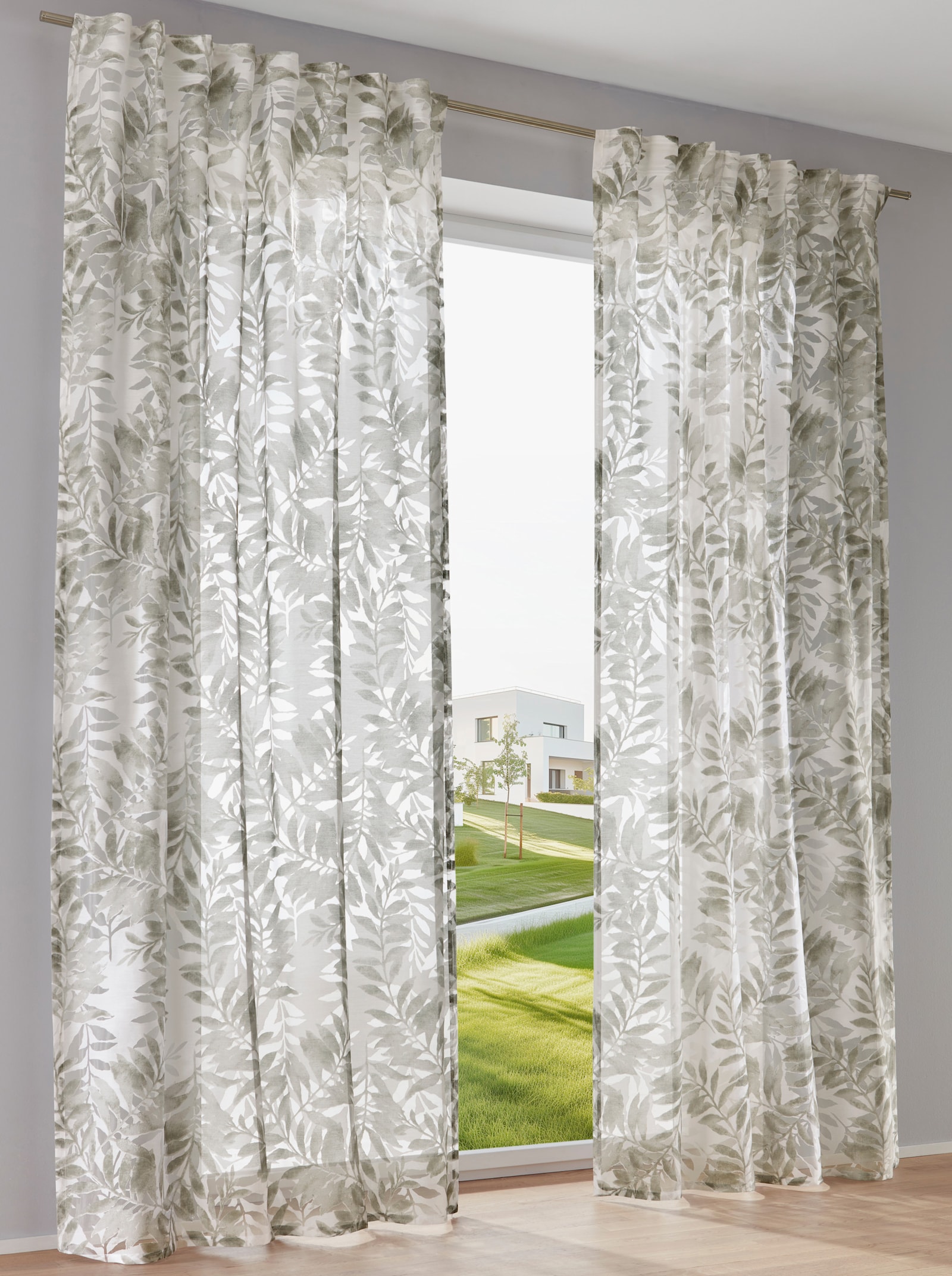 heine home Decoratieve vitrage - wit/grijs