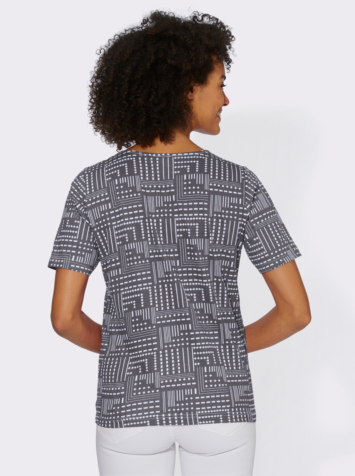 T-shirt - antraciet gedessineerd