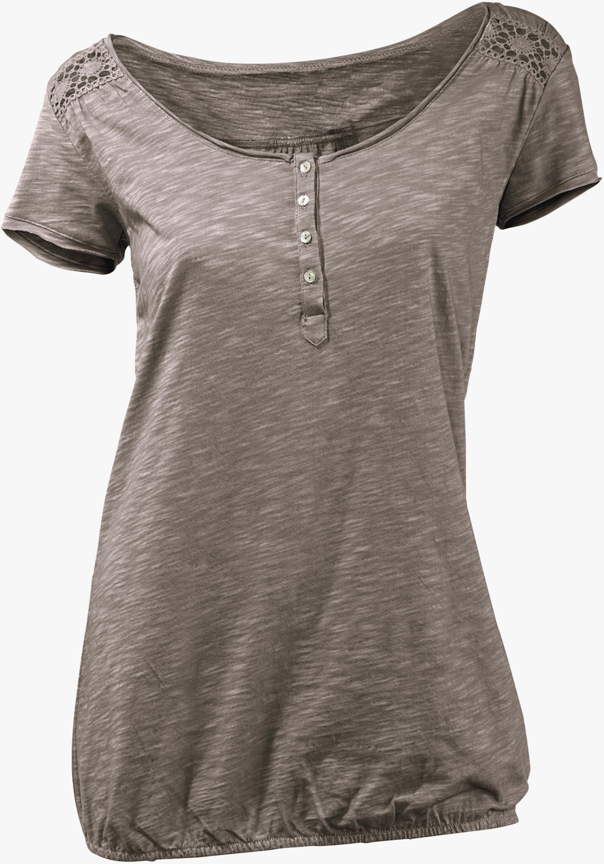 heine Rundhals-Shirt - taupe