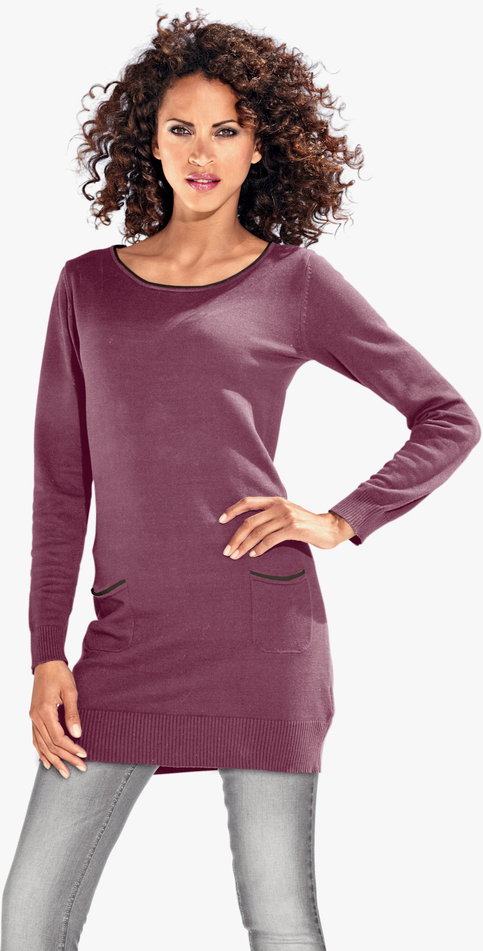 heine Longpullover mit Cut-Outs hinten - mauve