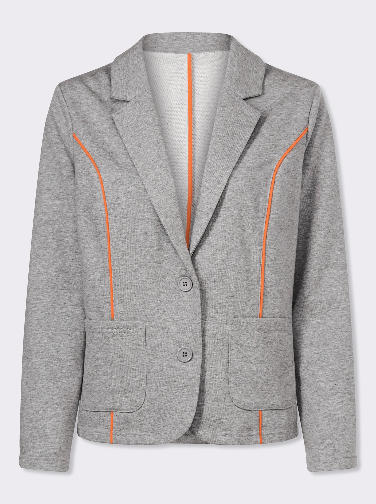 heine Jerseyblazer mit Kontrast-Papeln - hellgrau-meliert