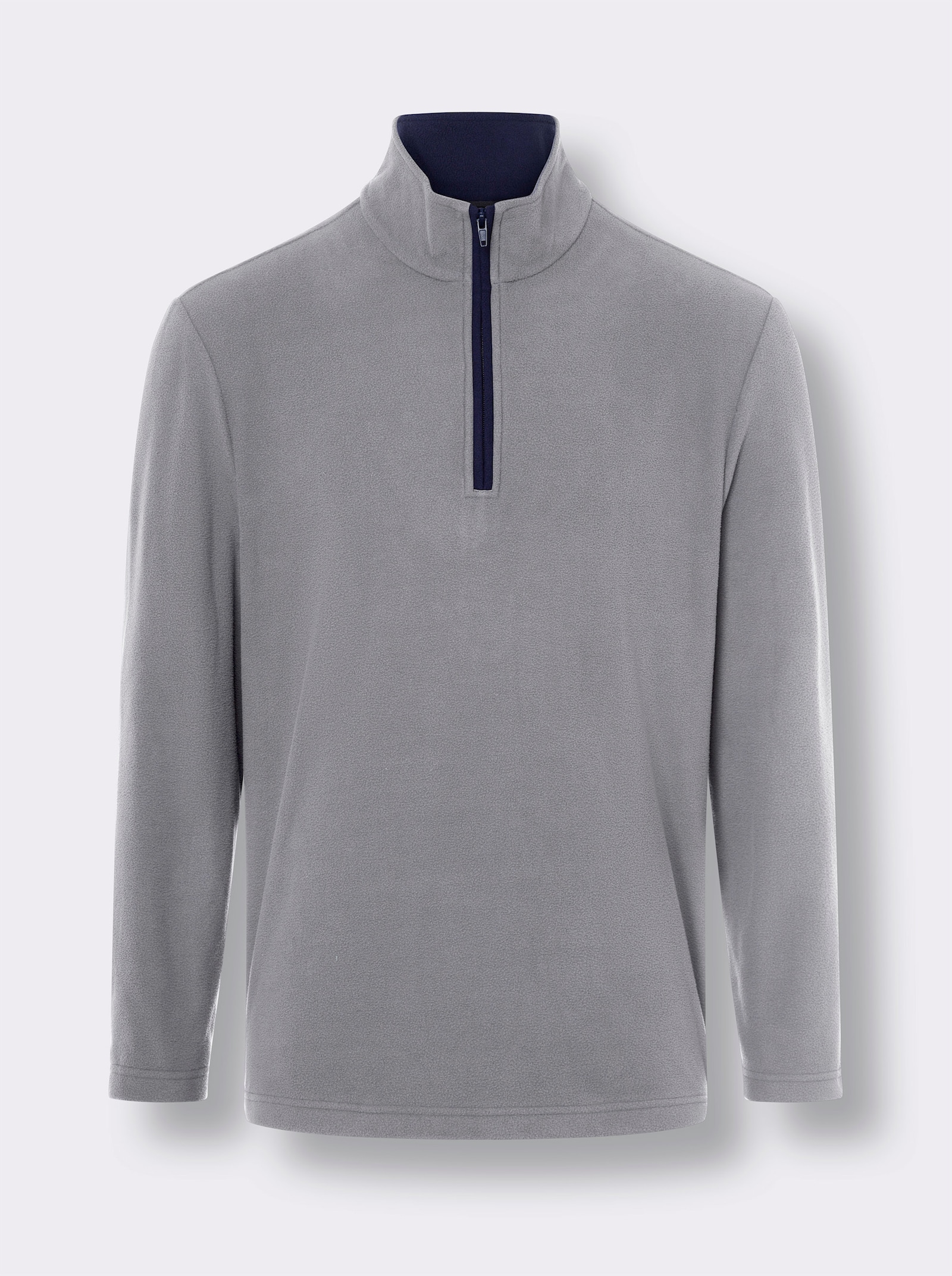 Fleeceshirt mit Zipper - steingrau