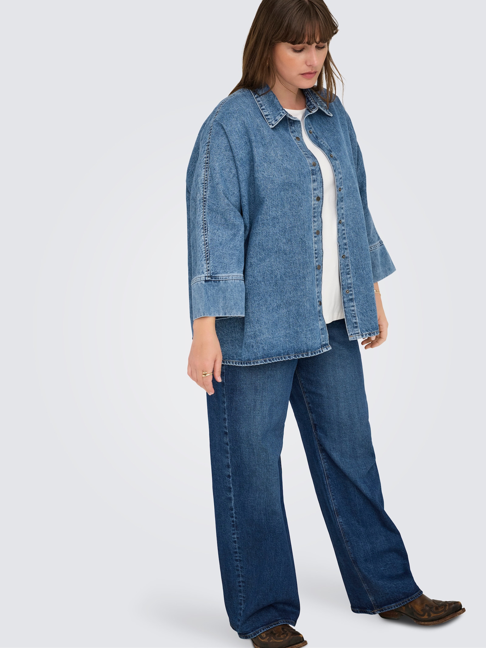 ONLY CARMAKOMA Jeansbluse - medium blue denim