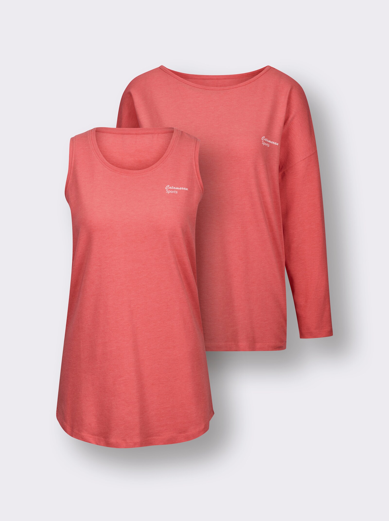 Catamaran Sports Sportshirt , einzeln oder zusammen tragbar - koralle-meliert
