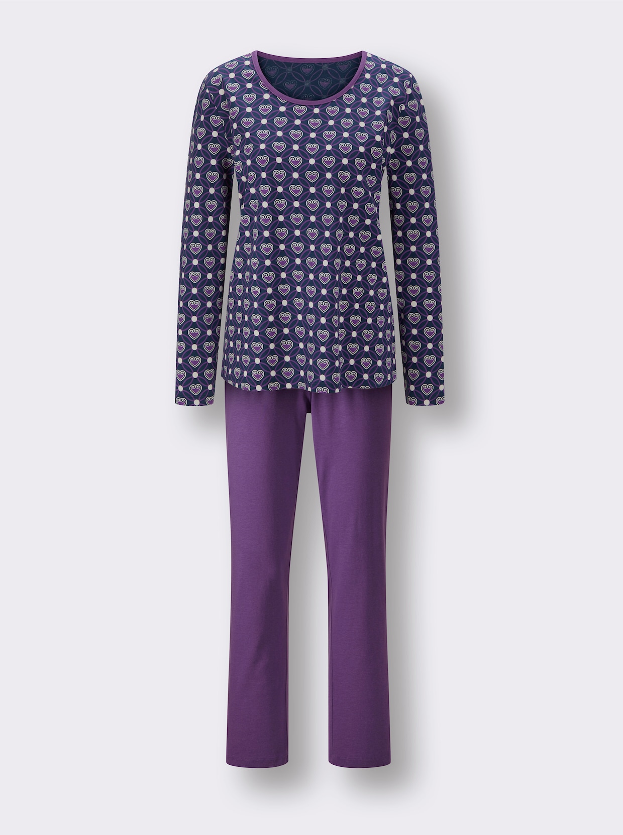 wäschepur Pyjama's - lila/donkerblauw bedrukt