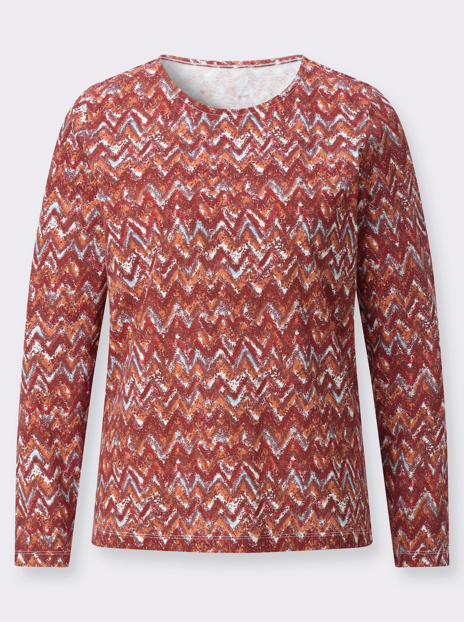 Shirt mit Grafik-Muster - rotbraun-papaya-bedruckt