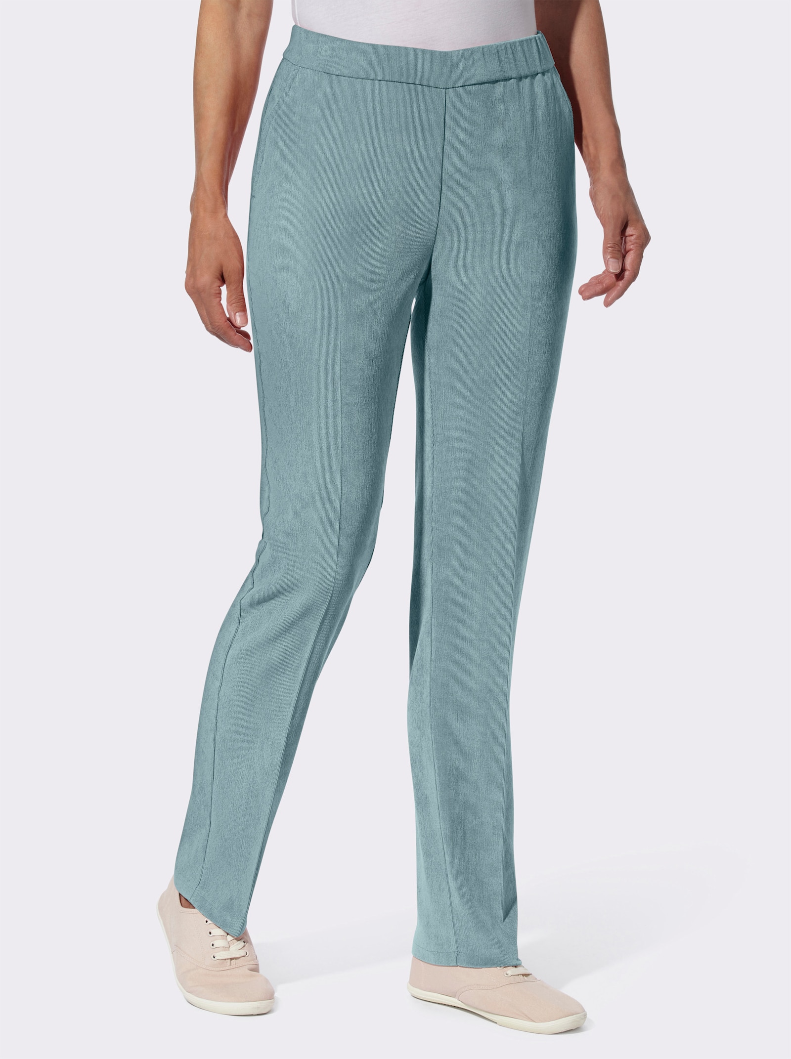 Cordhose mit Bügelfalten - jade