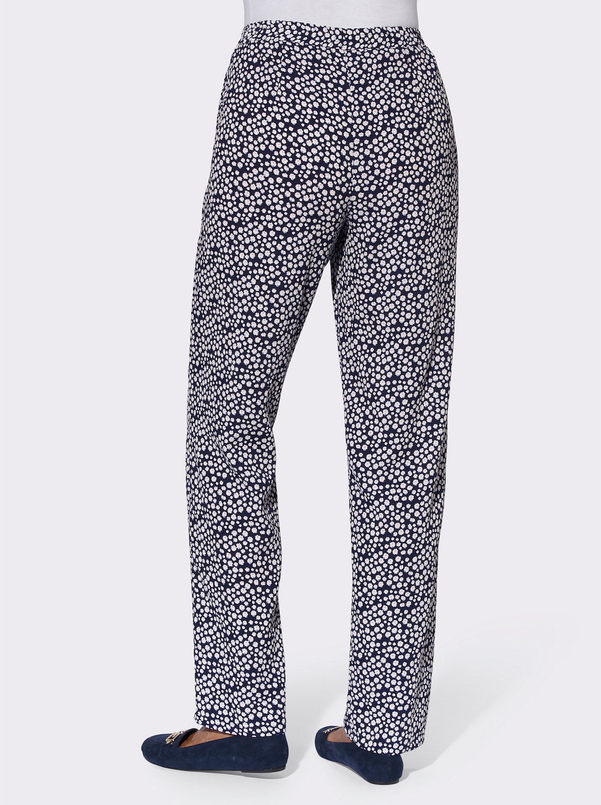 Pantalon - bleu nuit + bleu nuit-blanc imprimé