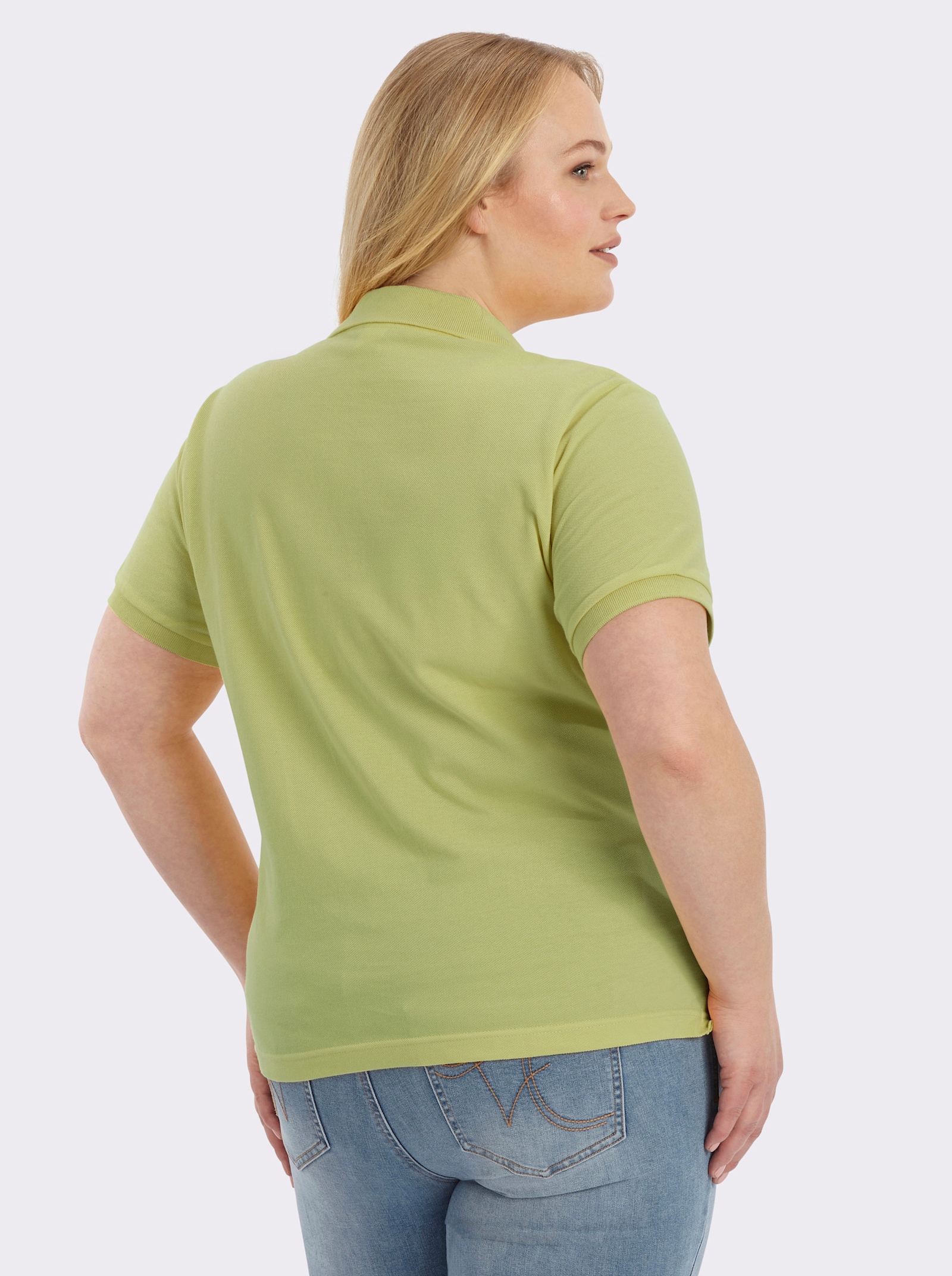 Poloshirt mit Seitenschlitzen - pistazie