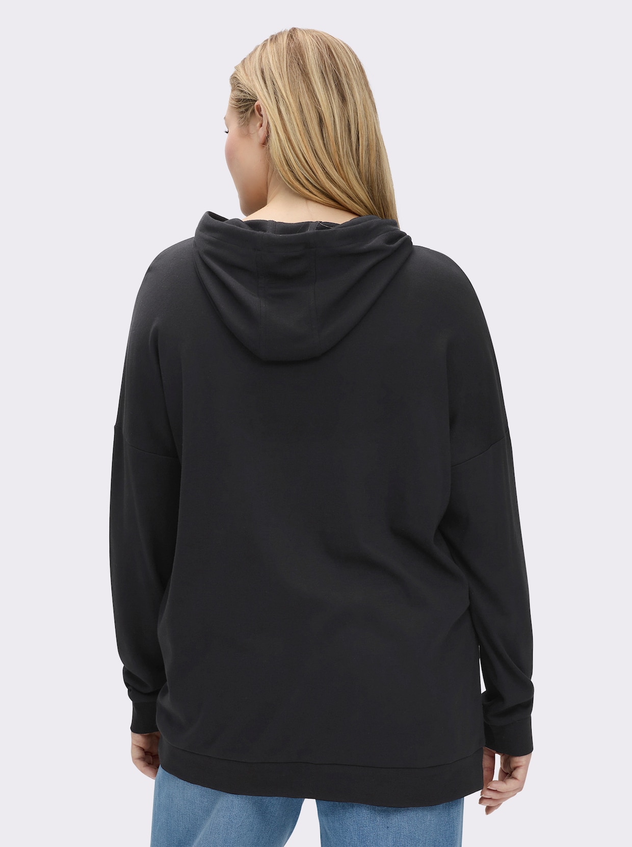 sheego Kapuzensweatshirt - schwarz