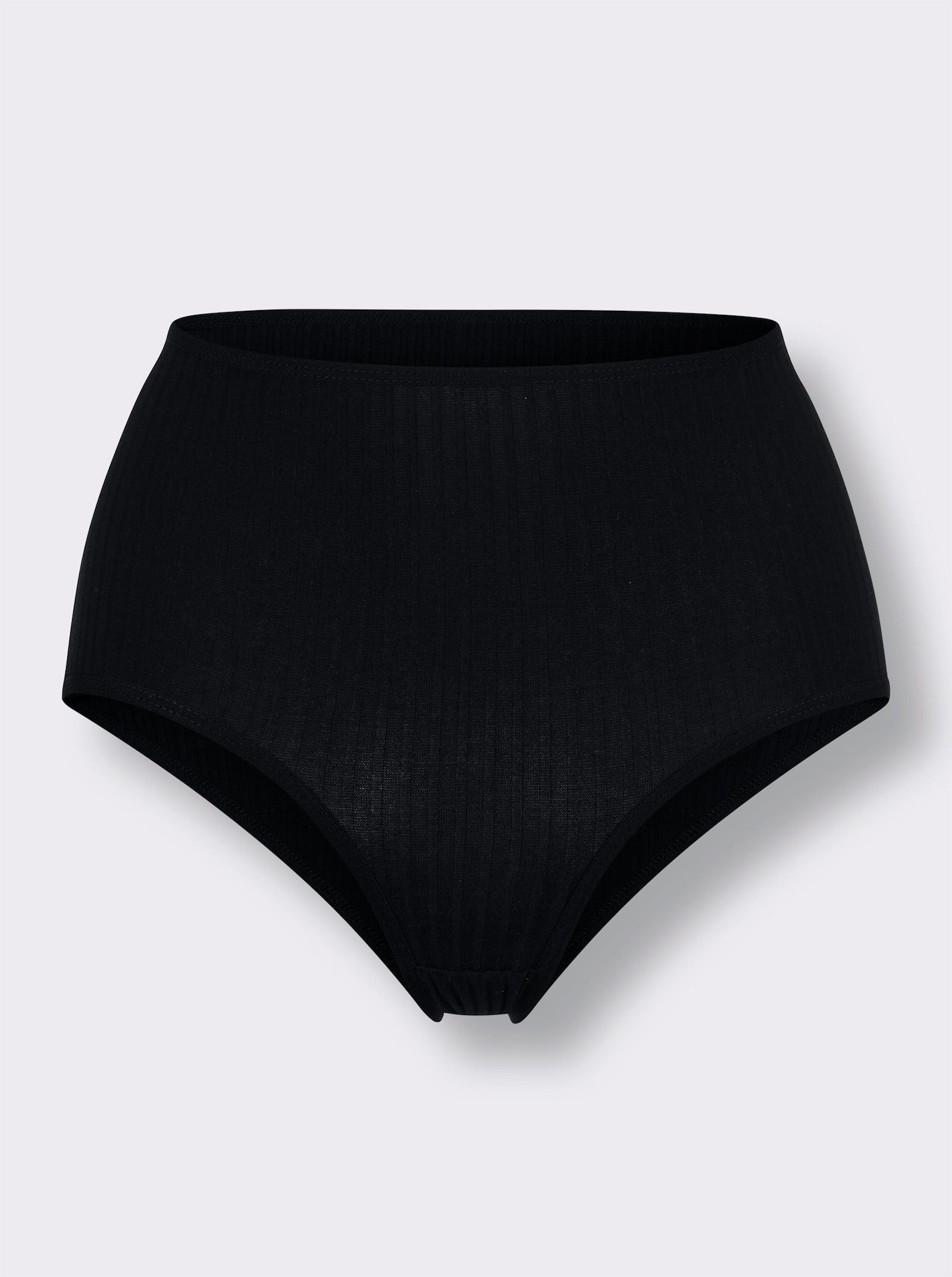 wäschepur Taillenslip mit Ripp-Struktur - schwarz