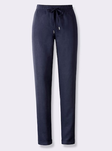 heine Pantalon en lin - marine