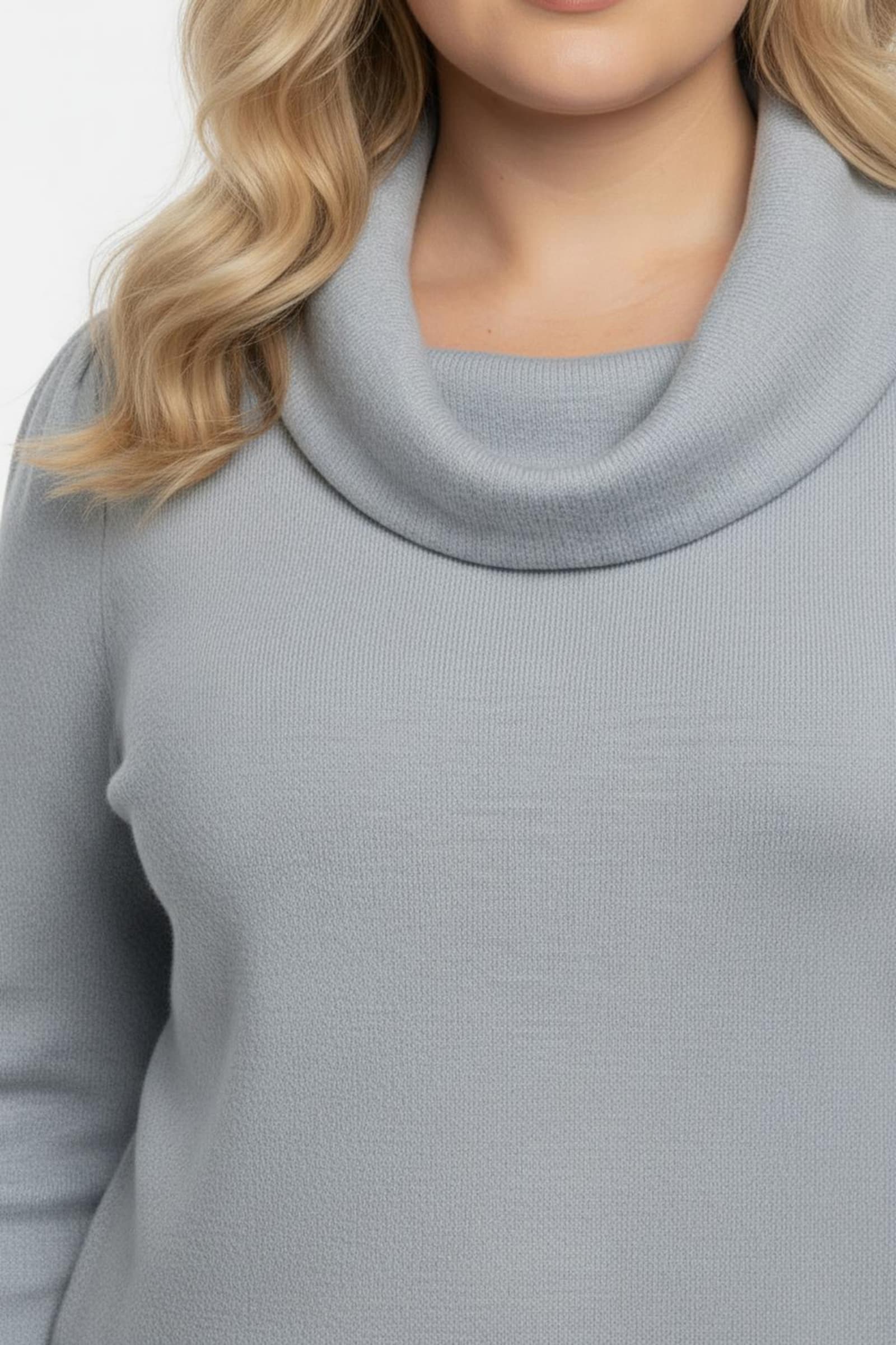 Wasserfallpullover im Baumwoll-Viskose-Mix - grau-meliert