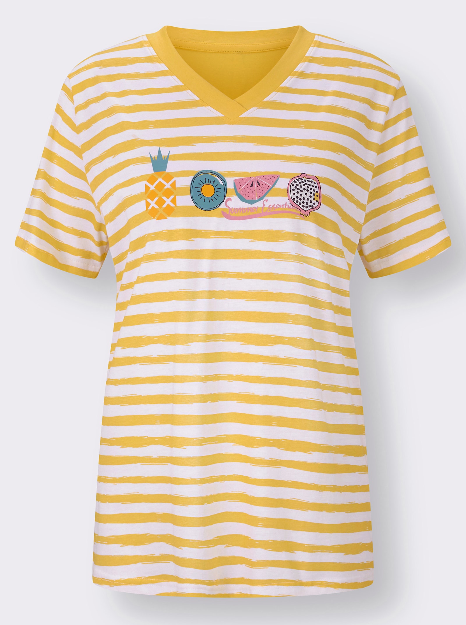 Comtessa Capri-pyjama’s van single-jersey - geel + geel gestreept