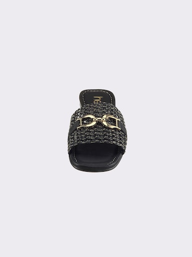 heine Pantolette - schwarz-goldfarben