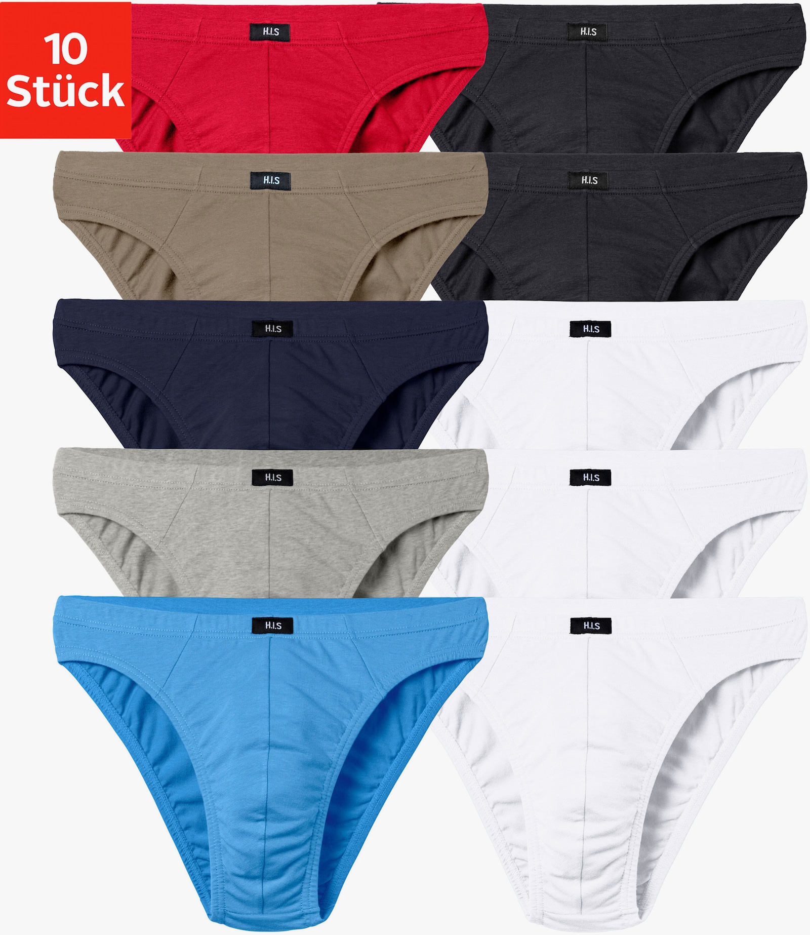 H.I.S Slip - rot, blau, marine, khaki, grau-meliert, schwarz, weiss