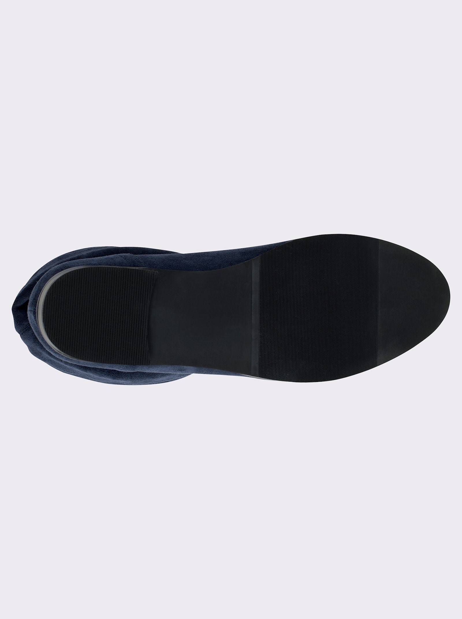 sheego Schlupfstiefel in Veloursleder-Optik - rauchblau