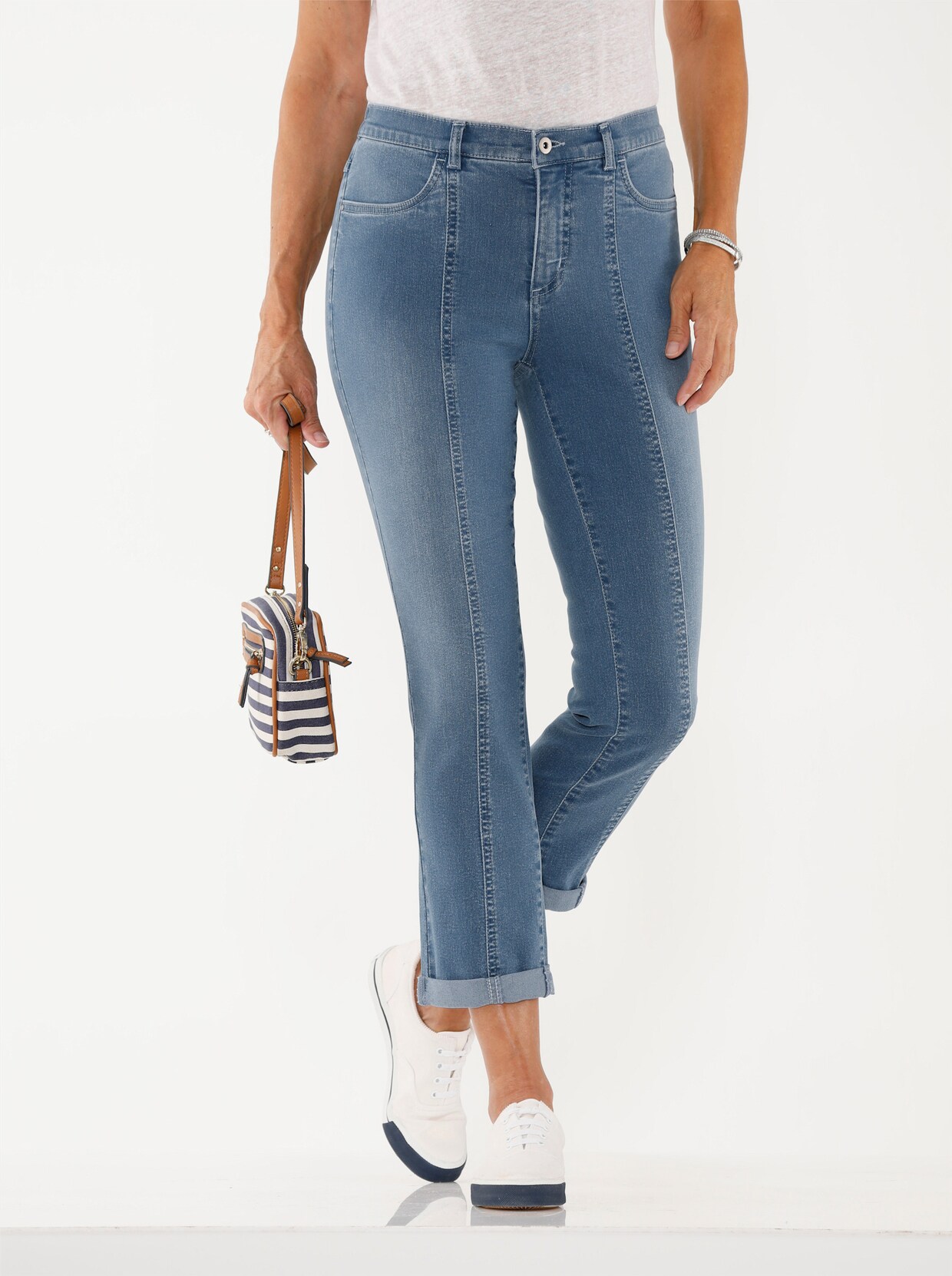 Ankle jeans - blue-bleached
